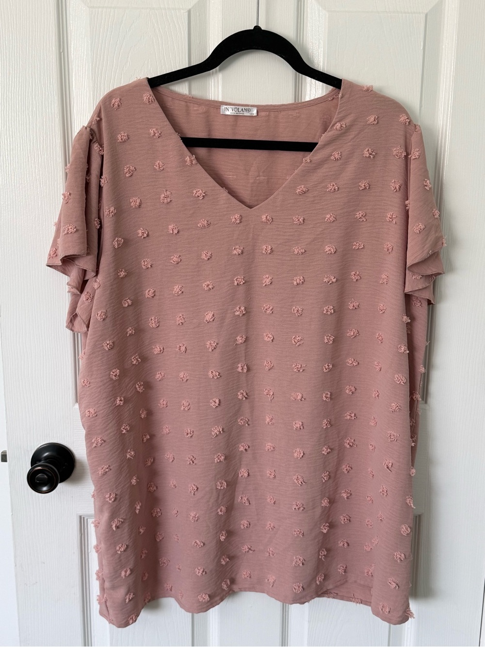 In’Voland Rose Pink Short Sleeve Blouse 18w